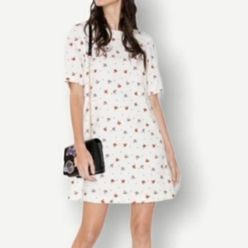 & Other Stories Bird Embroidered Mini Dress Size 2